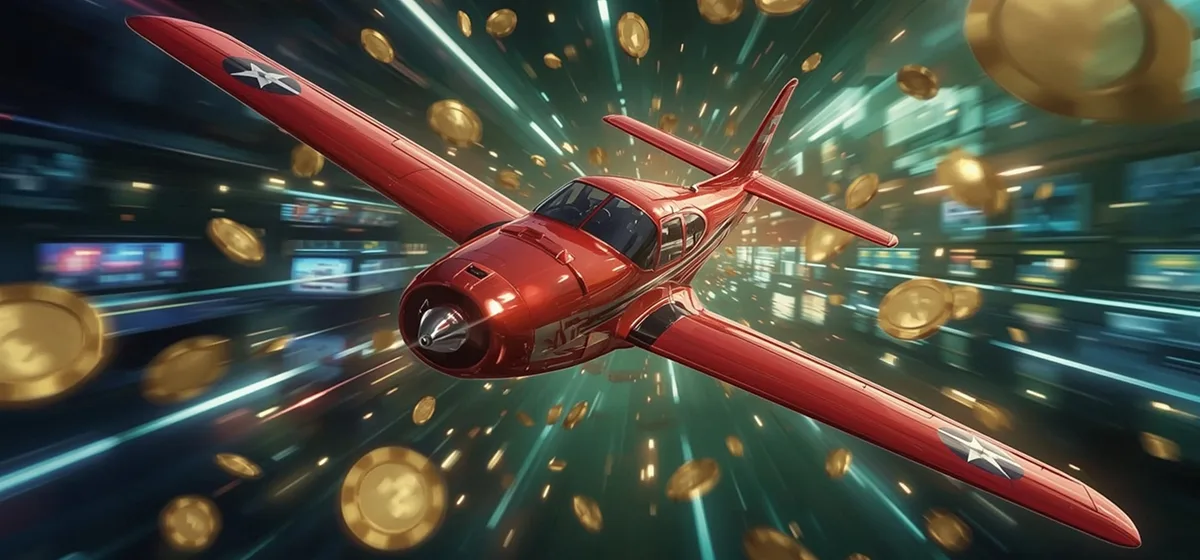 Red Aviator airplane representing online casino gameplay